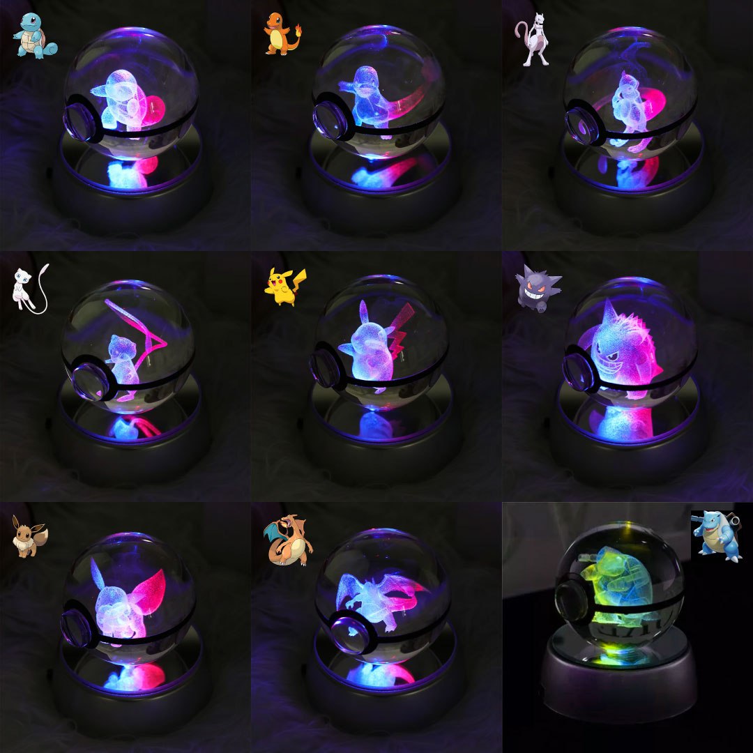 Esfera de Cristal Pokeballs 3D